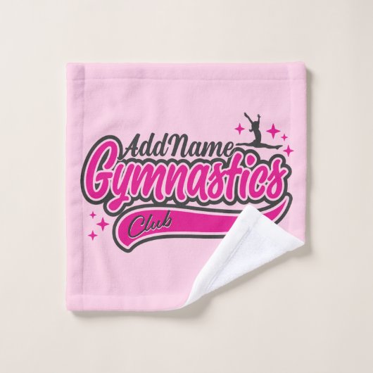 Personalisiert NAME Gymnast Split Leap Gymnastik Badhandtuch Set (Waschlappen)