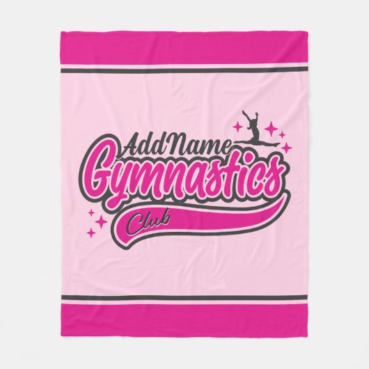 Personalisiert NAME Gymnast Split Leap Gymnastik Fleecedecke (Vorderseite)