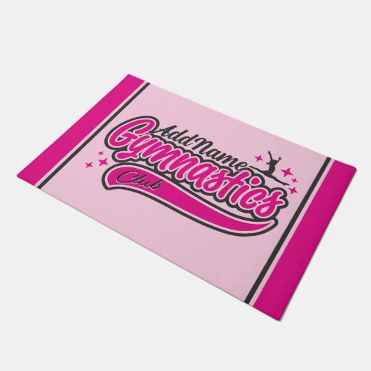 Personalisiert NAME Gymnast Split Leap Gymnastik Fußmatte (Schrägansicht)