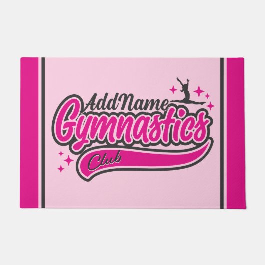 Personalisiert NAME Gymnast Split Leap Gymnastik Fußmatte (Vorderseite)