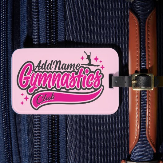 Personalisiert NAME Gymnast Split Leap Gymnastik Gepäckanhänger (Vorderseite Insitu 4)