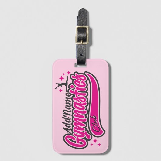 Personalisiert NAME Gymnast Split Leap Gymnastik Gepäckanhänger (Vorderseite Vertikal)