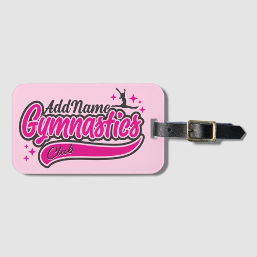 Personalisiert NAME Gymnast Split Leap Gymnastik Gepäckanhänger (Vorderseite (Horizontal))