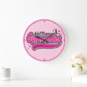 Personalisiert NAME Gymnast Split Leap Gymnastik Große Wanduhr (Zuhause)