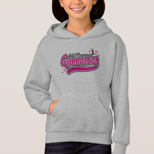 Personalisiert NAME Gymnast Split Leap Gymnastik Hoodie (Vorderseite)