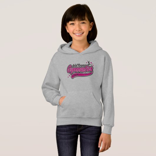 Personalisiert NAME Gymnast Split Leap Gymnastik Hoodie (Vorne ganz)