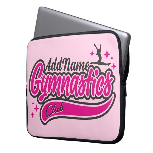 Personalisiert NAME Gymnast Split Leap Gymnastik Laptopschutzhülle (Vorderseite Links)