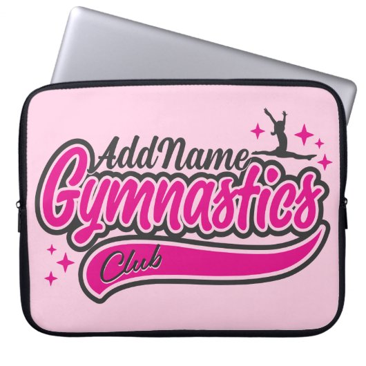 Personalisiert NAME Gymnast Split Leap Gymnastik Laptopschutzhülle (Vorderseite)