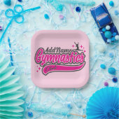 Personalisiert NAME Gymnast Split Leap Gymnastik Pappteller (Party)