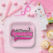 Personalisiert NAME Gymnast Split Leap Gymnastik Pappteller (Party)