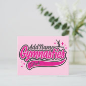 Personalisiert NAME Gymnast Split Leap Gymnastik Postkarte (Stehend Vorderseite)