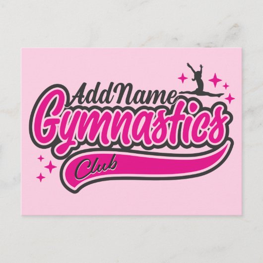 Personalisiert NAME Gymnast Split Leap Gymnastik Postkarte (Vorderseite)