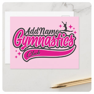 Personalisiert NAME Gymnast Split Leap Gymnastik Postkarte