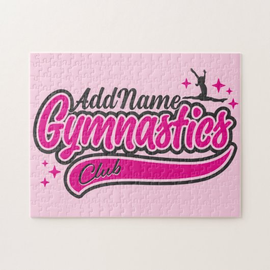 Personalisiert NAME Gymnast Split Leap Gymnastik Puzzle (Horizontal)