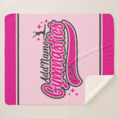 Personalisiert NAME Gymnast Split Leap Gymnastik Sherpadecke (Vorderseite (Horizontal))