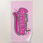 Personalisiert NAME Gymnast Split Leap Gymnastik Strandtuch (Vorderseite)