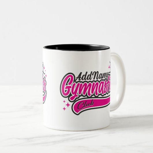 Personalisiert NAME Gymnast Split Leap Gymnastik Zweifarbige Tasse (VorderseiteRechts)