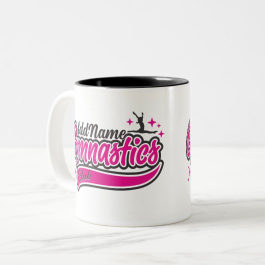 Personalisiert NAME Gymnast Split Leap Gymnastik Zweifarbige Tasse (Vorderseite Links)