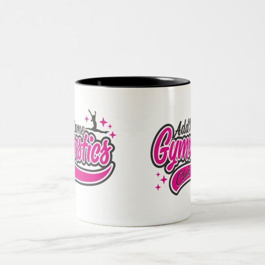 Personalisiert NAME Gymnast Split Leap Gymnastik Zweifarbige Tasse (Mittel)