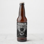 Personalisiert NAME Hockey Player Stick Puck Team Bierflaschenetikett (Vorderseite)