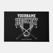 Personalisiert NAME Hockey Player Stick Puck Team Fußmatte (Vorderseite)