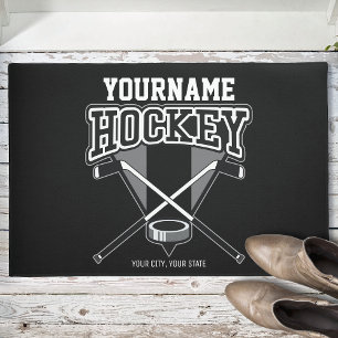 Personalisiert NAME Hockey Player Stick Puck Team Fußmatte