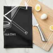 Personalisiert NAME Hockey Player Stick Puck Team Geschirrtuch (Viertel Falte)