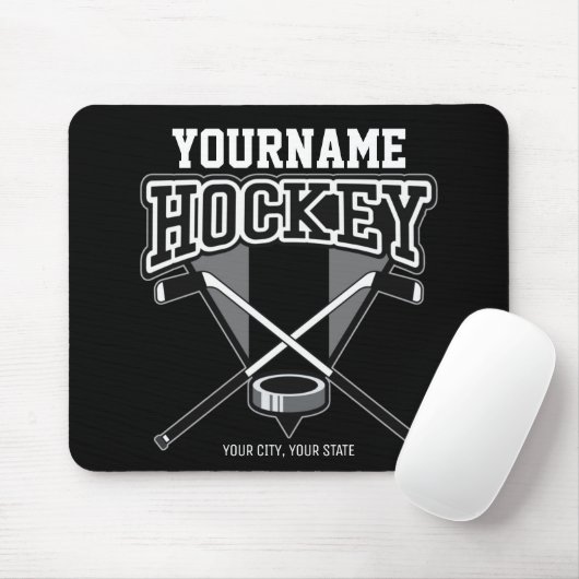 Personalisiert NAME Hockey Player Stick Puck Team Mousepad (Mit Mouse)