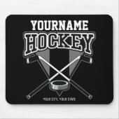 Personalisiert NAME Hockey Player Stick Puck Team Mousepad (Vorne)