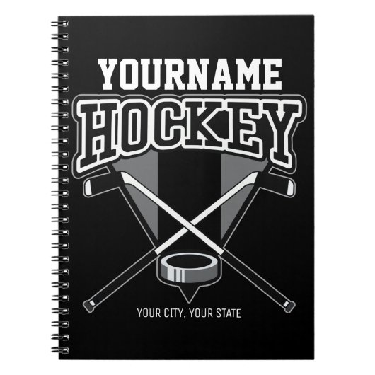 Personalisiert NAME Hockey Player Stick Puck Team Notizblock (Vorderseite)