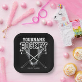 Personalisiert NAME Hockey Player Stick Puck Team Pappteller (Party)