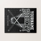 Personalisiert NAME Hockey Player Stick Puck Team Puzzle (Horizontal)