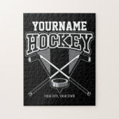 Personalisiert NAME Hockey Player Stick Puck Team Puzzle (Vertikal)