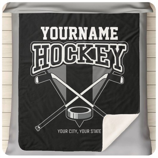 Personalisiert NAME Hockey Player Stick Puck Team Sherpadecke