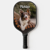 Personalisiert Name Ihr Hund Foto Pickleball Schläger (Vorderseite)