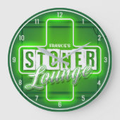 Personalisiert NAME Imitate Neon Stoner Lounge Bar Große Wanduhr (Vorderseite)