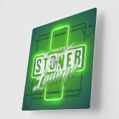 Personalisiert NAME Imitate Neon Stoner Lounge Bar Quadratische Wanduhr (Winkel)