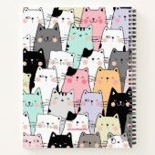 Personalisiert Name Kawaii Cat Notebook Notizblock (Rückseite)