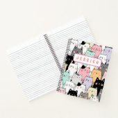 Personalisiert Name Kawaii Cat Notebook Notizblock (Innenseite)