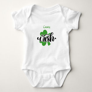 Personalisiert Name Kleeblatt Irish St Patricks Ba Baby Strampler