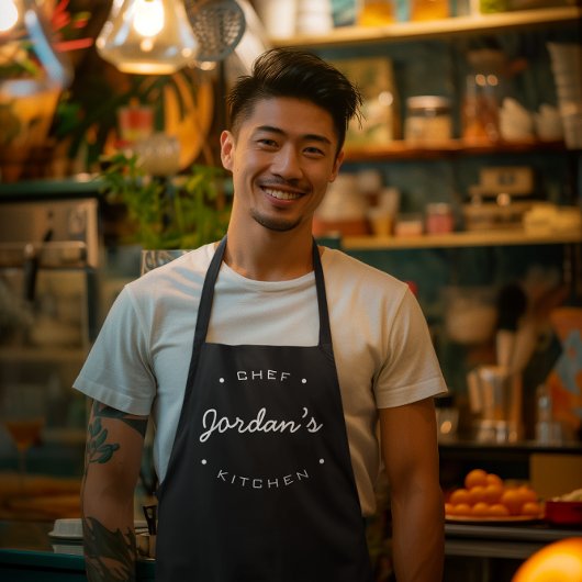 Personalisiert Name Koch Küche Schwarz-weiß Schürze