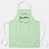 Personalisiert Name Koch seit Jahr Minze grün Schürze (Vorderseite)