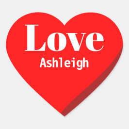 Personalisiert Name Liebe Rotes Herz Herz-Aufkleber