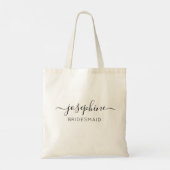 Personalisiert Name Lila Bridesmaid Tragetasche (Rückseite)