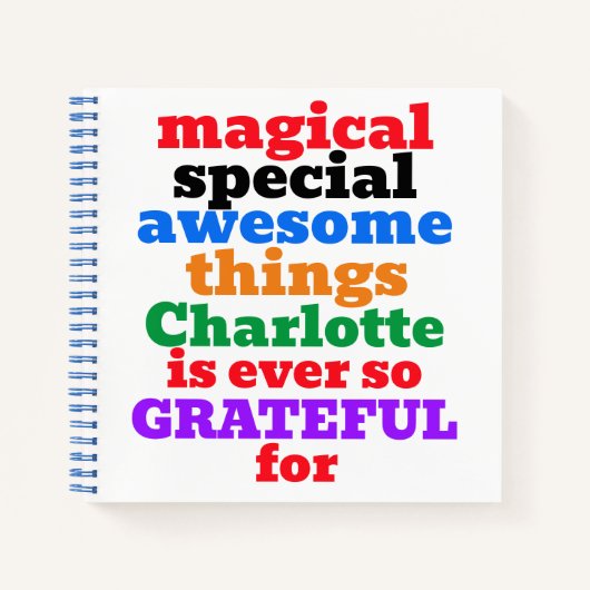 Personalisiert Name Magic Gratitude Notebook Notizblock (Vorderseite)