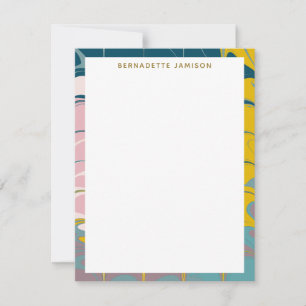 Personalisiert Name Marmorborder Stationery Lover Mitteilungskarte