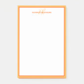 Personalisiert Name Mit Monogramm Initials Orange  Post-it Klebezettel (Vorderseite)