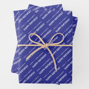 PERSONALISIERT NAME MODERN STYLISH HAPPY BIRTHDAY GESCHENKPAPIER SET