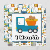 Personalisiert Name Monatliche Meilensteine-Markie Einladung (Vorne/Hinten)