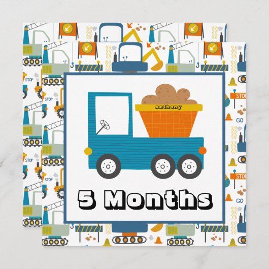 Personalisiert Name Monatlicher Meilenstein Marker Einladung (Vorne/Hinten)